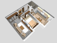 Example of arrangement of furniture for a 2-room apartment house #45