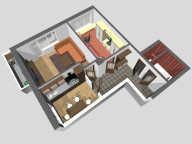 Example of arrangement of furniture for a 2-room apartment house #14,15