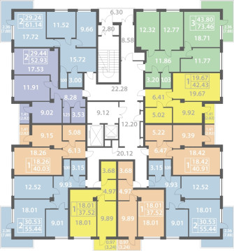 Two bedroom apartment 73.46 sq. m.