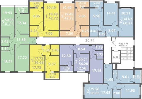 Two bedroom apartment 81.11 sq. m.